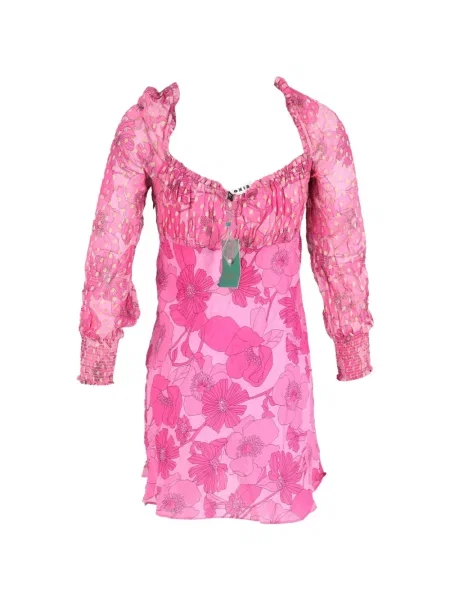Rochie mini Rixo cu model floral cu imagine de costum roz