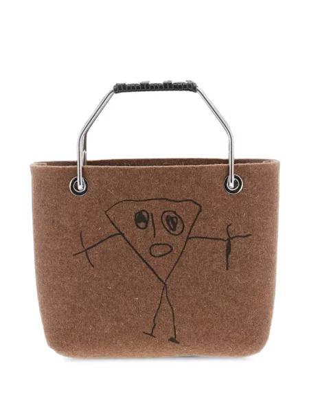 Geantă shopper Plan C cu imagine maro