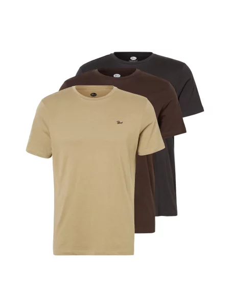 Petrol Industries Tricou Sidney ciocolatiu / maro închis / taupe gri