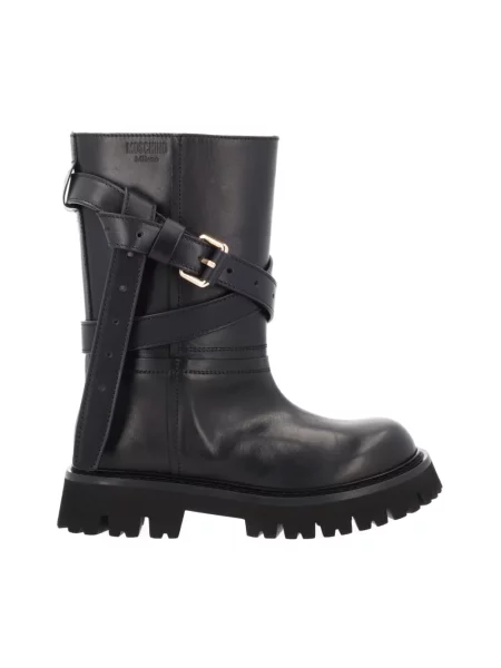 Botki Moschino skórzane czarne