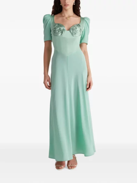 Rochie maxi Violante Nessi de mătase verde