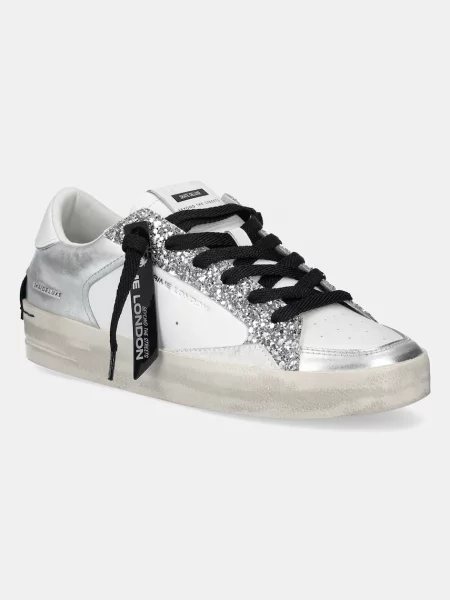 Sneakerși Crime London din piele alb
