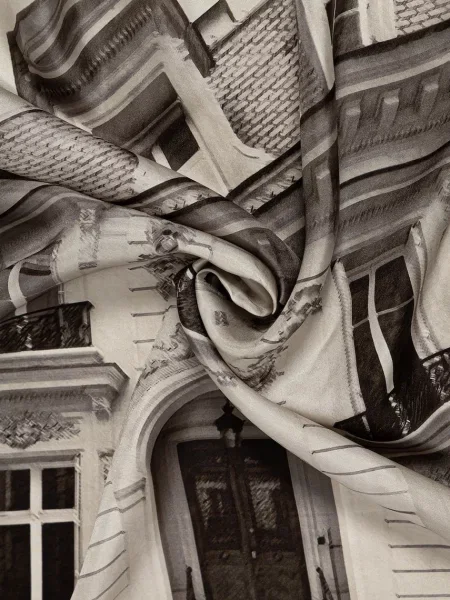 Шовкова хустка Karl Lagerfeld RSG MAISON візерунок чорний