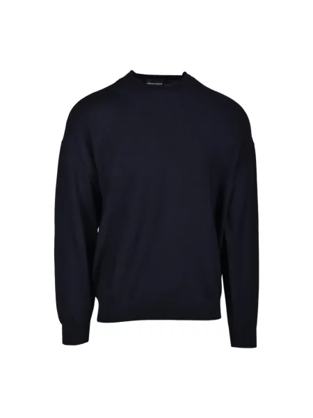 Sweter Emporio Armani wełniany niebieski