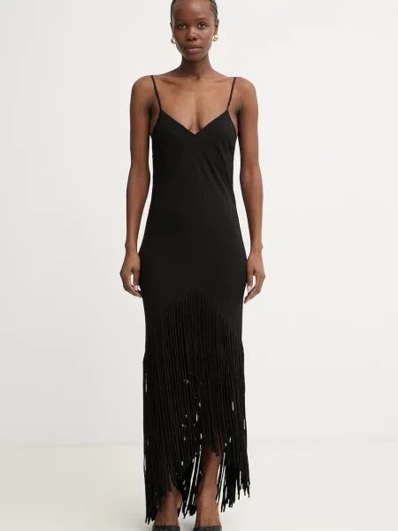 Pinko sukienka bieliźniana z wiskozą czarna