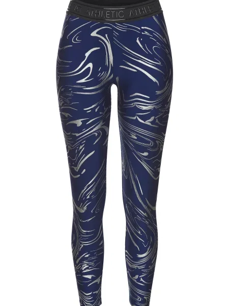 LASCANA ACTIVE Pantaloni sport bleumarin argintiu negru