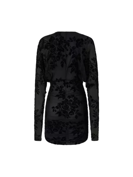 Lniana sukienka mini Pinko elegancka czarna