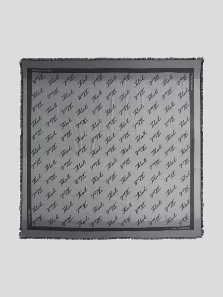 Тънък шал Karl Lagerfeld K/MONOGRAM черно