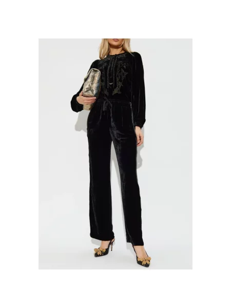 Welurowe spodnie Zadig & Voltaire czarne