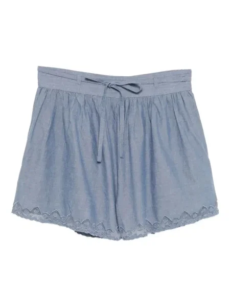 Pantaloni scurți Ulla Johnson din dantelă albastru