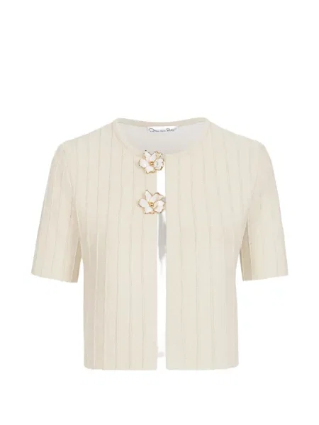 Scurt cardigan Oscar De La Renta cu model floral