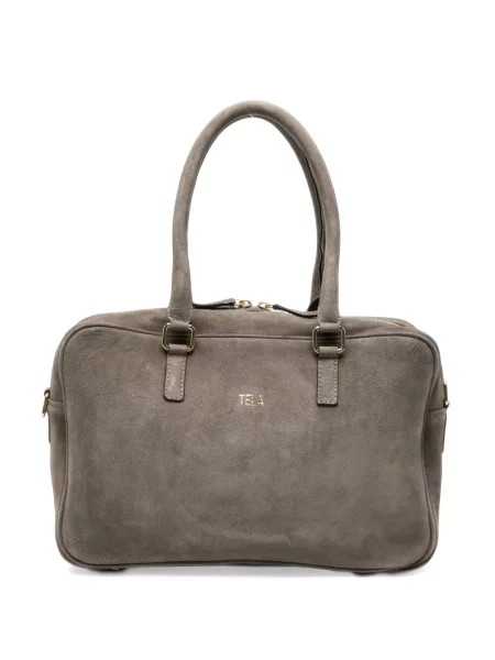 Geantă shopper Tela din piele de căprioară gri