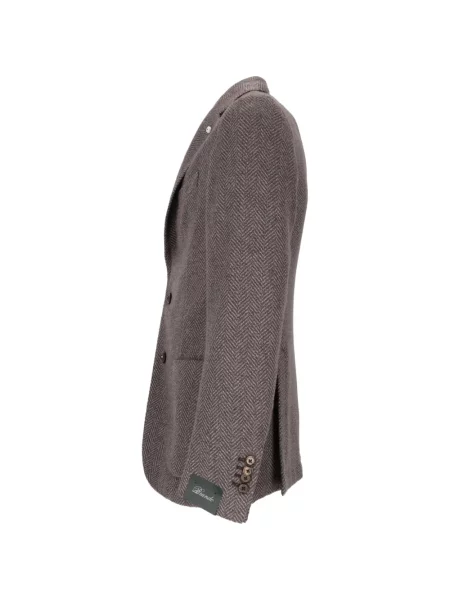 Sacou Brando cu model herringbone maro