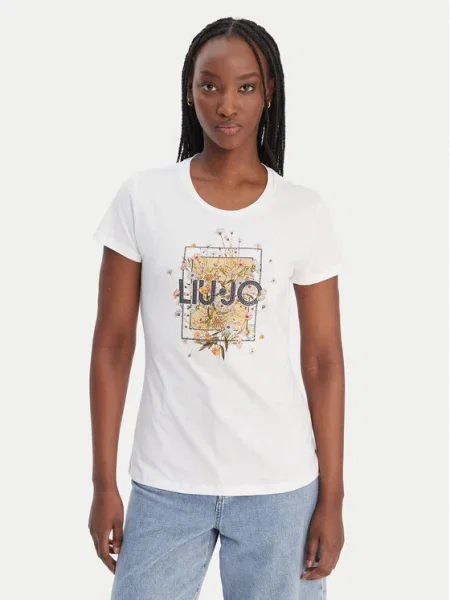 Liu Jo Tricou portocaliu deschis / negru alb
