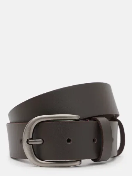 Кожаный ремень Borsa Leather с ремешками коричневый