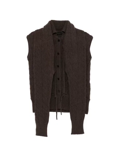 Cardigan Alainpaul tricotate maro