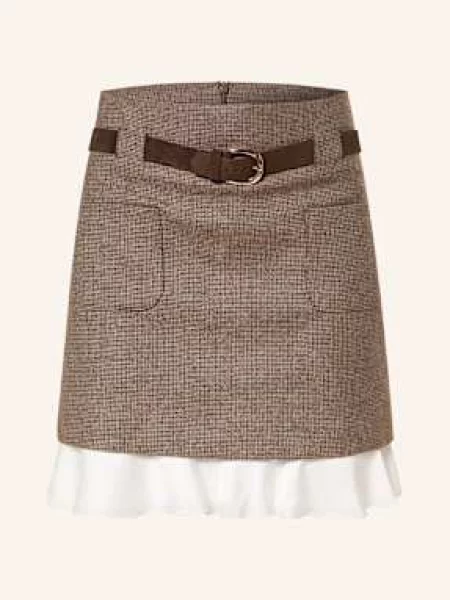 Sandro Spódnica Z Wolantami braun brązowa