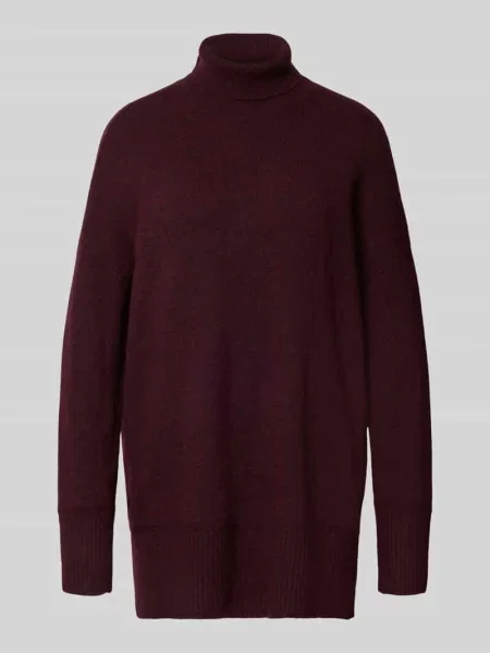 Golf o kroju relaxed fit z dzianiny z dodatkiem wełny model ‘AQUARIUS’ Vero Moda bordowy