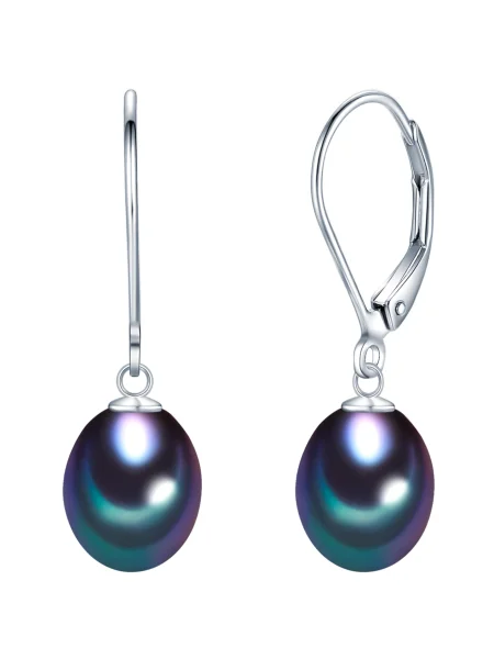 Valero Pearls Cercei petrol / argintiu verde