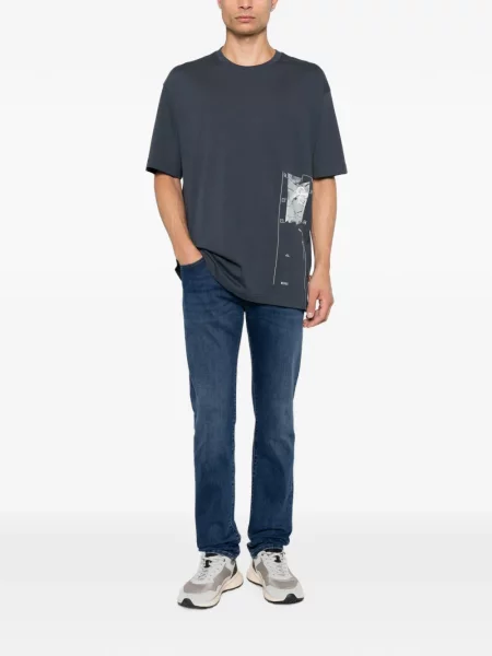 Tricou Boss cu imagine albastru