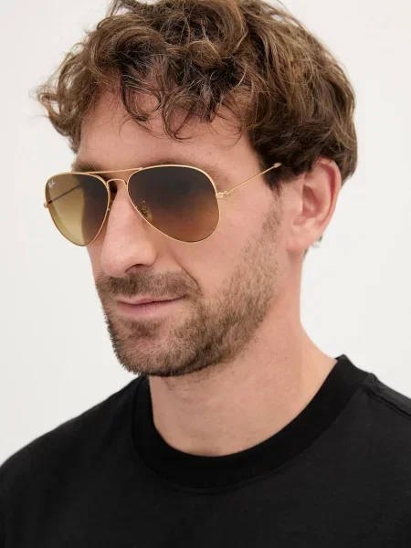 Ray-Ban – Okulary AVIATOR LARGE METAL żółte