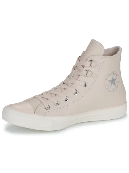 Kožené členkové topánky Converse béžová