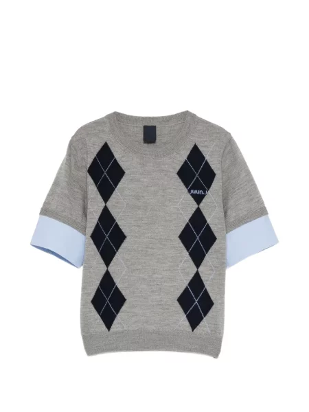 Scurt top Juun.j cu model argyle gri