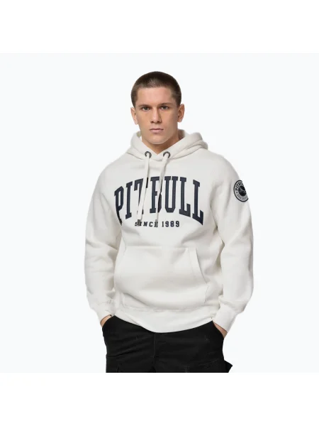 Мъжки суитшърт Pitbull Norton Hooded off white бяло