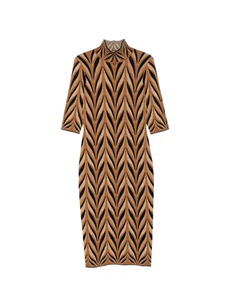 Rochie midi Circus Hotel tricotate maro