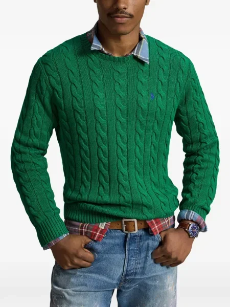 Șosete Polo Ralph Lauren cu broderie în carouri de flanelă verde