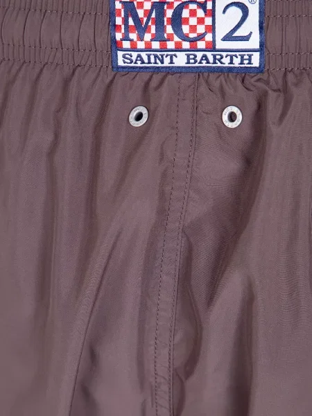 Slip de baie Mc2 Saint Barth cu autograf cu cordon maro