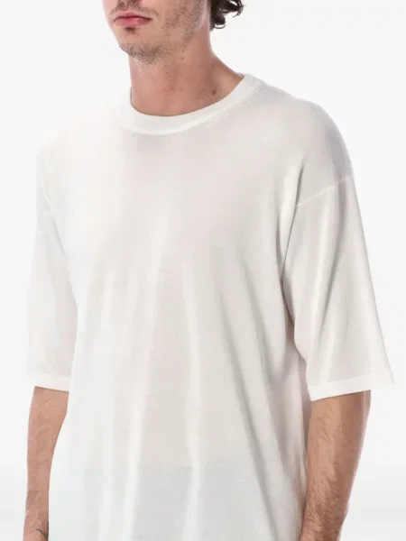 Tricou Roberto Collina tricotate alb