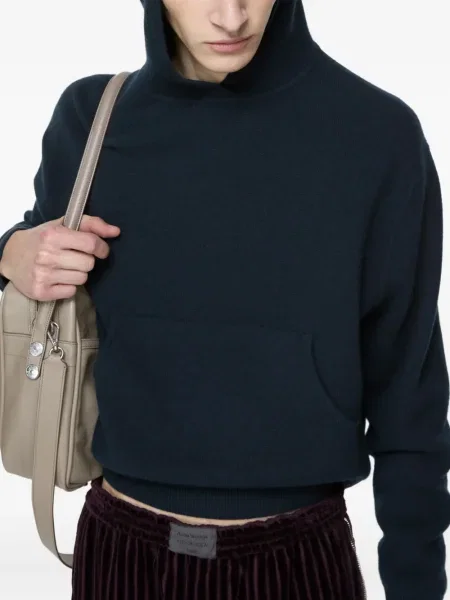 Pulover Acne Studios cu glugă albastru