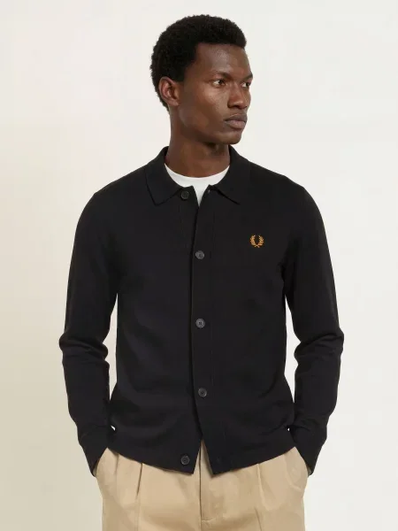 Fred Perry Pletený Svetr černá