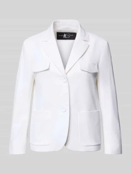 Marynarka w kroju slim fit z kołnierzem z klapami Luisa Cerano biała