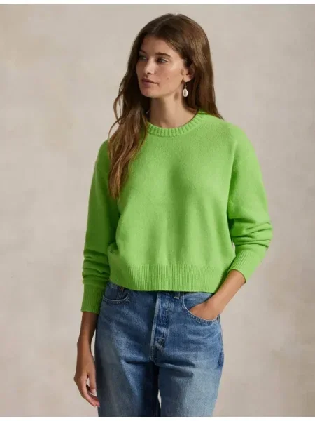 POLO RALPH LAUREN De lână pulover | Relaxed fit cu adaos de cașmir verde