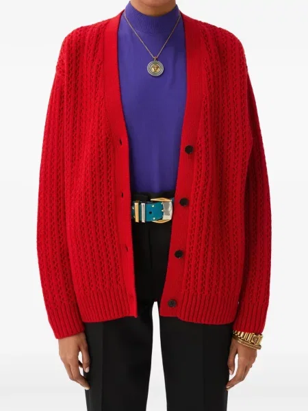 Cardigan Versace de lână roșu