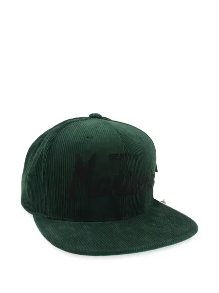 Șapcă Mitchell & Ness de catifea cord verde