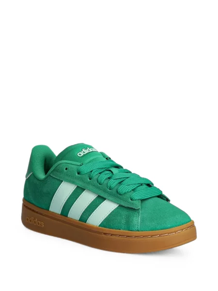 Pantaloni sport Adidas din piele de căprioară cu imagine cu model zebră verde