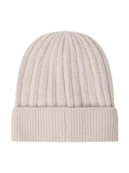 Czapka Moncler wełniana z logo beżowa
