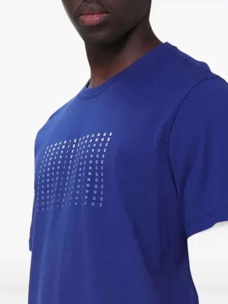 Тениска Armani Exchange с принт синьо