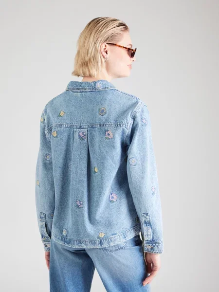 PIECES Prehodna jakna PCBENNIE moder denim