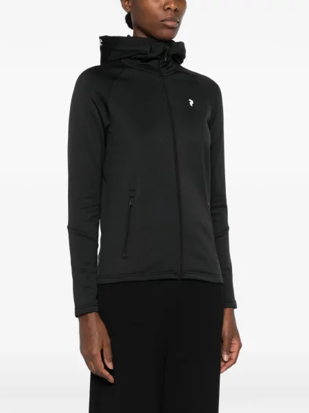 Hanorac cu fermoar Peak Performance cu imagine negru