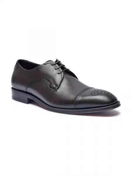 BOSS BLACK De piele pantofi derby Derrek negru