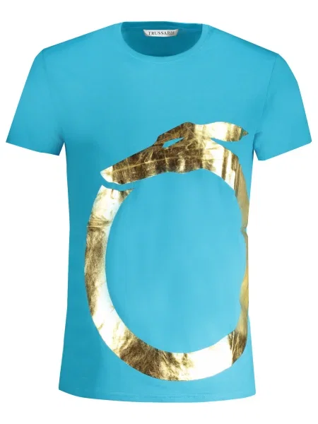 Tricou Trussardi scurt albastru