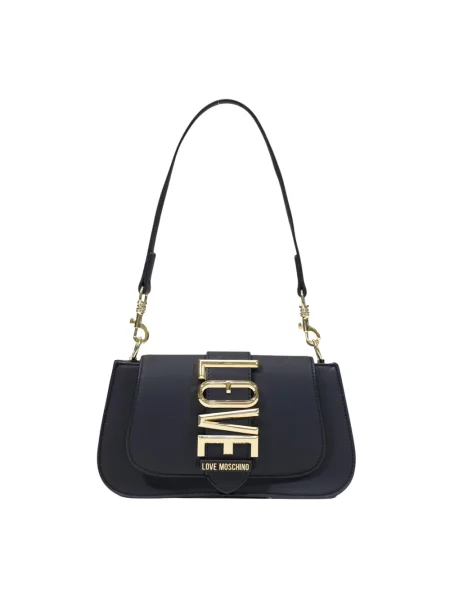 Lniana torebka Love Moschino czarna