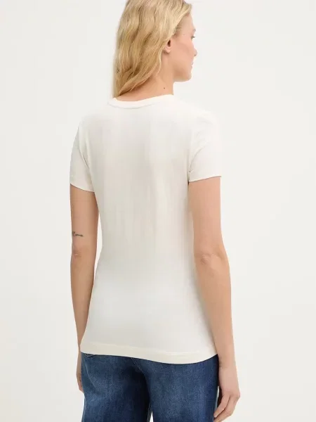 Koszulka z nadrukiem Guess z nadrukiem beżowa