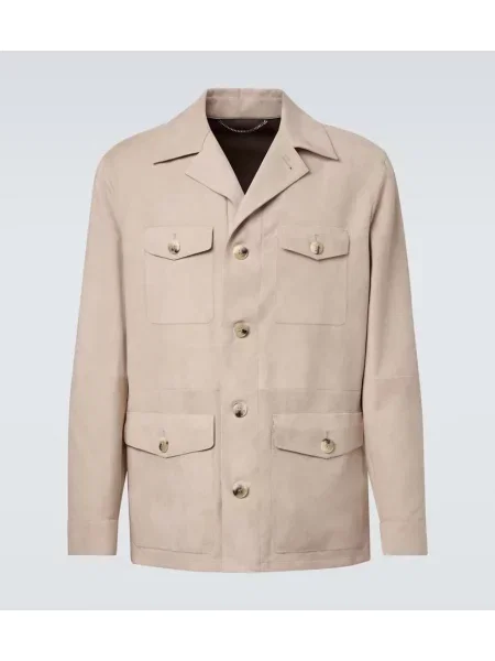 Jakna Canali iz semiša bež