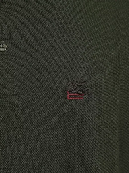 Tricou polo Etro cu broderie verde