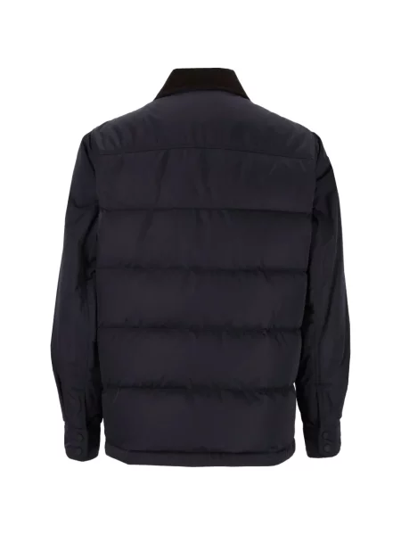 Gulerat geacă Moncler Grenoble de catifea cord albastru